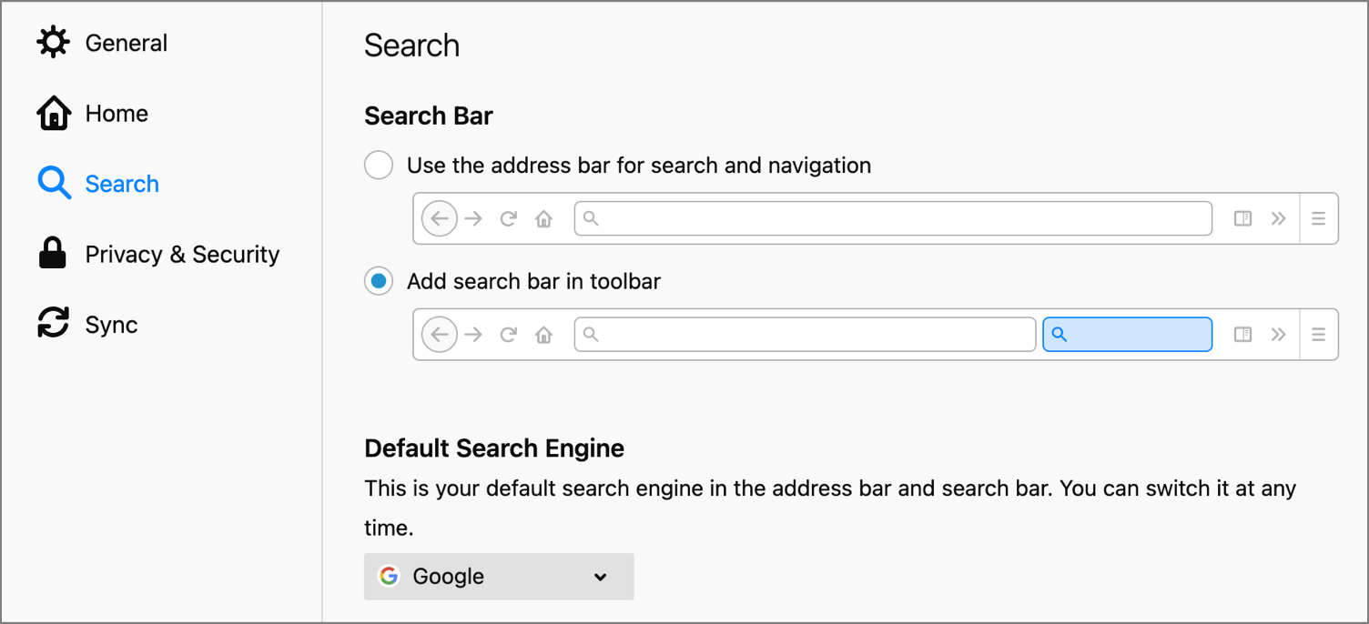 when open new tab on mac for google the search bar is missing